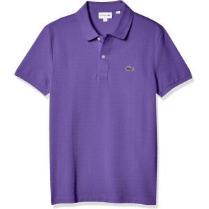 imageLacoste Mens Slim Fit L1212 Short Sleeve Pique Polo ShirtRegal Purple