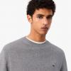 imageLacoste Mens Carded Wool Crew Neck SweaterSilver Chine