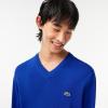 imageLacoste Mens Core Collection Regular Fit VNeck Long Sleeve Classic SweaterCobalt