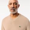 imageLacoste Mens Long Sleeve Regular Fit Vneck Organic Cotton SweaterViennese