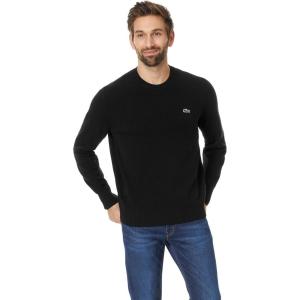 imageLacoste Mens Carded Wool Crew Neck SweaterBlack