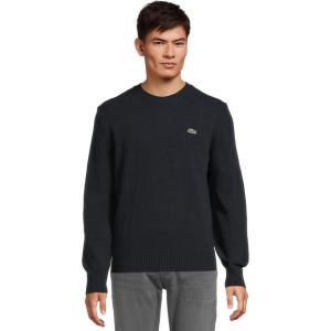 imageLacoste Mens Carded Wool Crew Neck SweaterNavy Blue