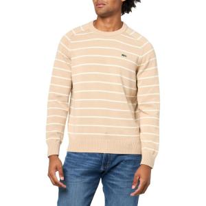 imageLacoste Mens Core Collection Classic Fit Crew Neck Long Sleeve Striped SweaterVienneseLapland