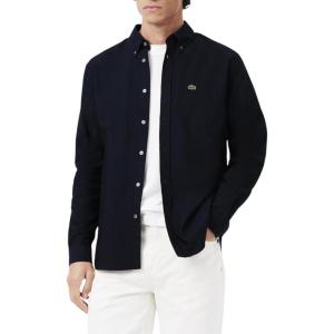 imageLacoste Mens Long Sleeve Regular Fit Button Down Solid Oxford ShirtAbimesAbimes