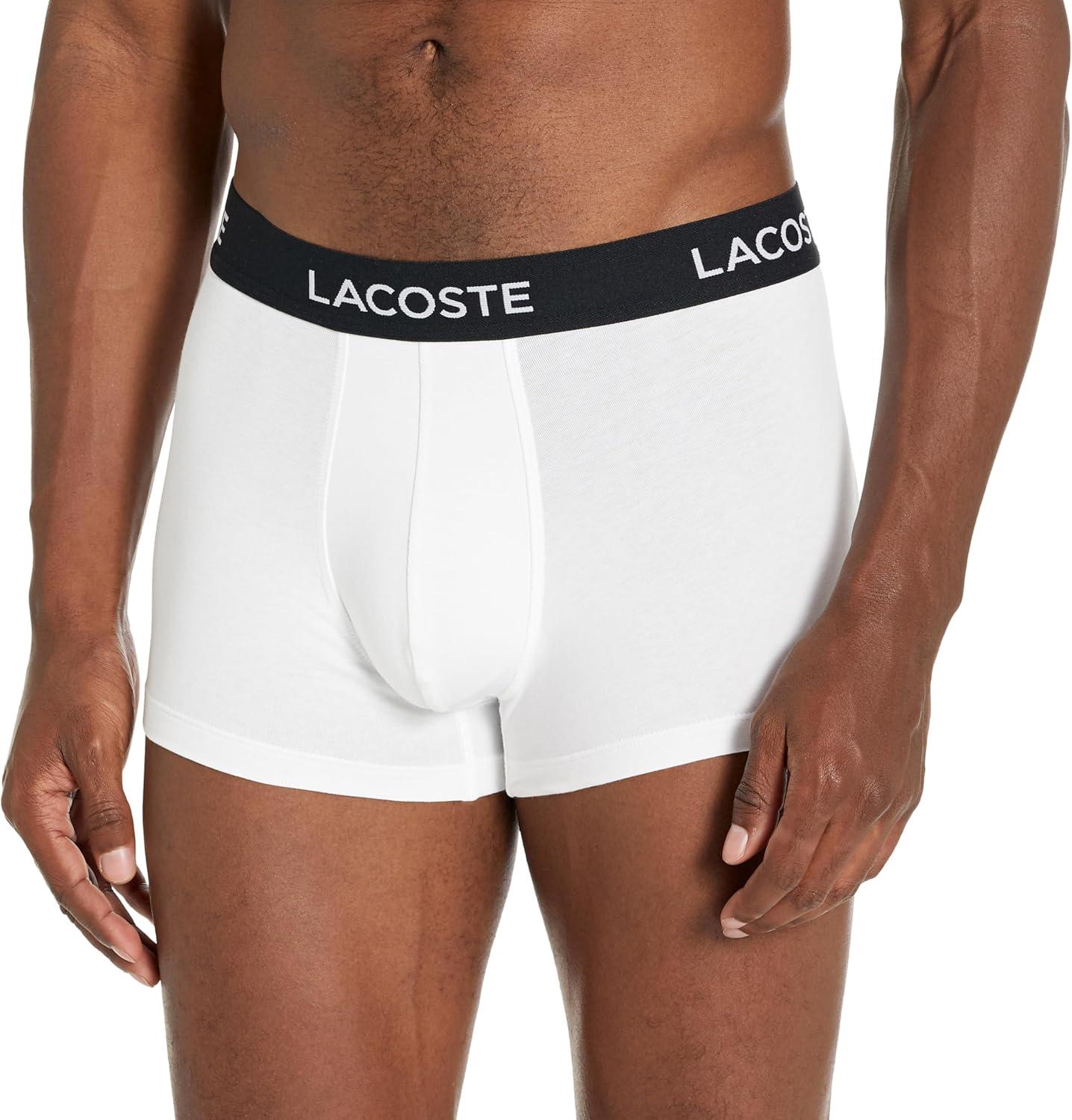 imageLacoste Mens Cotton Stretch Essentials Trunks 7PackBlackWhiteShadow Grey