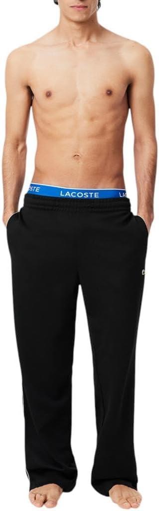 imageLacoste Mens Cotton Stretch Tricolor Waistband Trunks 3PackNavyRoyal BlueLight Blue