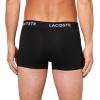 imageLacoste Mens Cotton Stretch Essentials Trunks 7PackBlack With Black Waistbands New