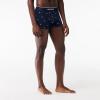 imageLacoste Mens Cotton Stretch Mini Croc Print Trunks 3PackDove GreyNavy BlueWhite