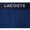 imageLacoste Mens Cotton Stretch Tricolor Waistband Trunks 3PackNavy BlueRedBlue