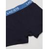 imageLacoste Mens Cotton Stretch Tricolor Waistband Trunks 3PackNavy With Light BlueOrangeBlue Waistbands