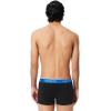 imageLacoste Mens Cotton Stretch Tricolor Waistband Trunks 3PackNavyRoyal BlueLight Blue