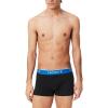 imageLacoste Mens Cotton Stretch Tricolor Waistband Trunks 3PackNavyRoyal BlueLight Blue