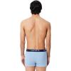imageLacoste Mens Cotton Stretch Tricolor Waistband Trunks 3PackRoyal BlueLight BlueGrey