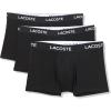 imageLacoste Mens Cotton Stretch Essentials Trunks 7PackBlack With Black Waistbands New