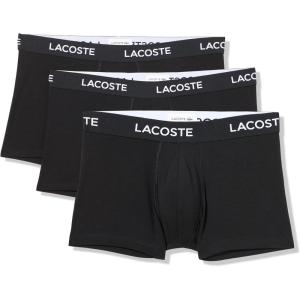 imageLacoste Mens Cotton Stretch Essentials Trunks 7PackBlack With Black Waistbands New