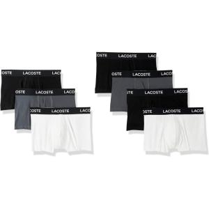 imageLacoste Mens Cotton Stretch Essentials Trunks 7PackBlackWhiteShadow Grey