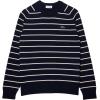 imageLacoste Mens Core Collection Classic Fit Crew Neck Long Sleeve Striped SweaterNavy BlueLapland