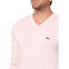 imageLacoste Mens Core Collection Regular Fit VNeck Long Sleeve Classic Sweater Flamingo Medium