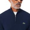 imageLacoste Mens Long Sleeve QuarterZip High Neck SweaterNavy Blue