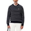 imageLacoste Mens Core Collection Classic Fit Crew Neck Long Sleeve Striped SweaterNavy BlueLapland