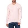 imageLacoste Mens Core Collection Regular Fit VNeck Long Sleeve Classic Sweater Flamingo Medium