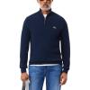 imageLacoste Mens Long Sleeve QuarterZip High Neck SweaterNavy Blue