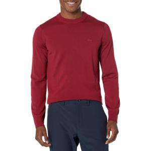 imageLacoste Mens Crew Neck Merino Wool SweaterBordeaux