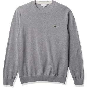 imageLacoste Mens Long Sleeve Crew Neck Regular Fit SweaterSilver Chine
