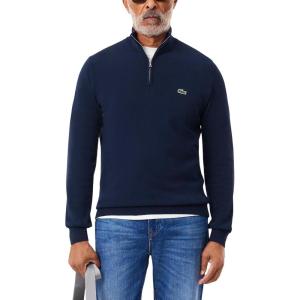 imageLacoste Mens Long Sleeve QuarterZip High Neck SweaterNavy Blue