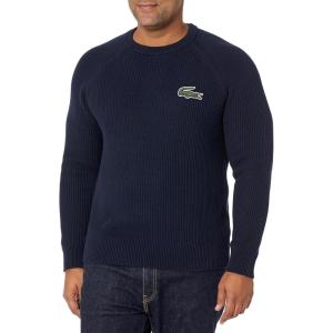 imageLacoste Mens Unisex Organic Cotton Crew Neck SweaterMarine