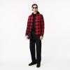 imageLacoste Mens Long Sleeve Checked Gingham ButtonDown ShirtBlackRed