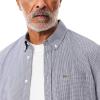 imageLacoste Mens Regular Fit Gingham Poplin Shirt White ampamp Navy Blue 14