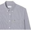 imageLacoste Mens Regular Fit Gingham Poplin Shirt White ampamp Navy Blue 14