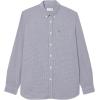 imageLacoste Mens Regular Fit Gingham Poplin Shirt White ampamp Navy Blue 14