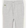 imageLacoste Boys Organic Cotton Blend SweatpantsSilver ChineWhite
