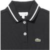 imageLacoste Girls Short Sleeve Color Blocked Neck Ribbed Polo DressBlackMultico