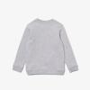 imageLacoste Kids Long Sleeve MultiLogo Crewneck SweatshirtSilver Grey Chine