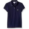 imageLacoste Girls Classic Short Sleeve Piqu Polo ShirtNavy Blue