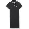 imageLacoste Girls Short Sleeve Color Blocked Neck Ribbed Polo DressBlackMultico