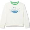 imageLacoste Kids Long Sleeve Crew Neck Large Front Graphic SweatshirtCake Flour WhitePrint