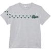 imageLacoste Short Sleeve Paw Print Graphic Tee ShirtSilver Grey Chine