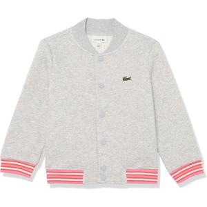 imageLacoste Boys Kids Long Sleeve Collared Button Down SweatshirtSilver Chine