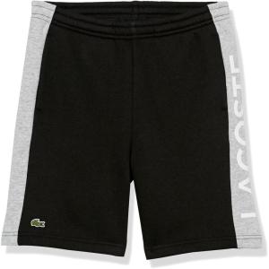 imageLacoste Boys Striped Organic Cotton ShortsNoirArgent Chine
