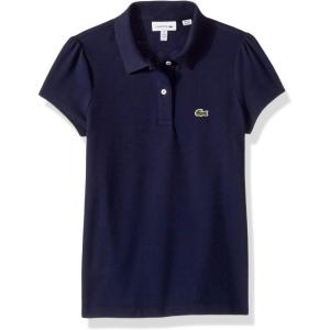 imageLacoste Girls Classic Short Sleeve Piqu Polo ShirtNavy Blue