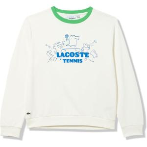 imageLacoste Kids Long Sleeve Crew Neck Large Front Graphic SweatshirtCake Flour WhitePrint