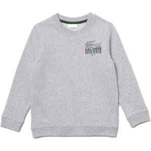 imageLacoste Kids Long Sleeve MultiLogo Crewneck SweatshirtSilver Grey Chine