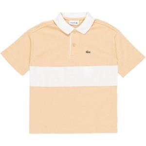 imageLacoste Oversized Short Sleeve Color Blocked Polo ShirtCroissantFlour