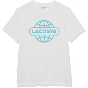 imageLacoste Short Sleeve Globe Graphic TShirtBlanc