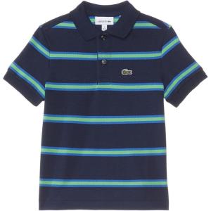 imageLacoste Short Sleeve Striped Childrens Polo ShirtNavy BlueMulticolor