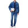 imageLacoste Mens 5 Pocket Straight Cut Indigo Jeans Washed Deep Medium 3334